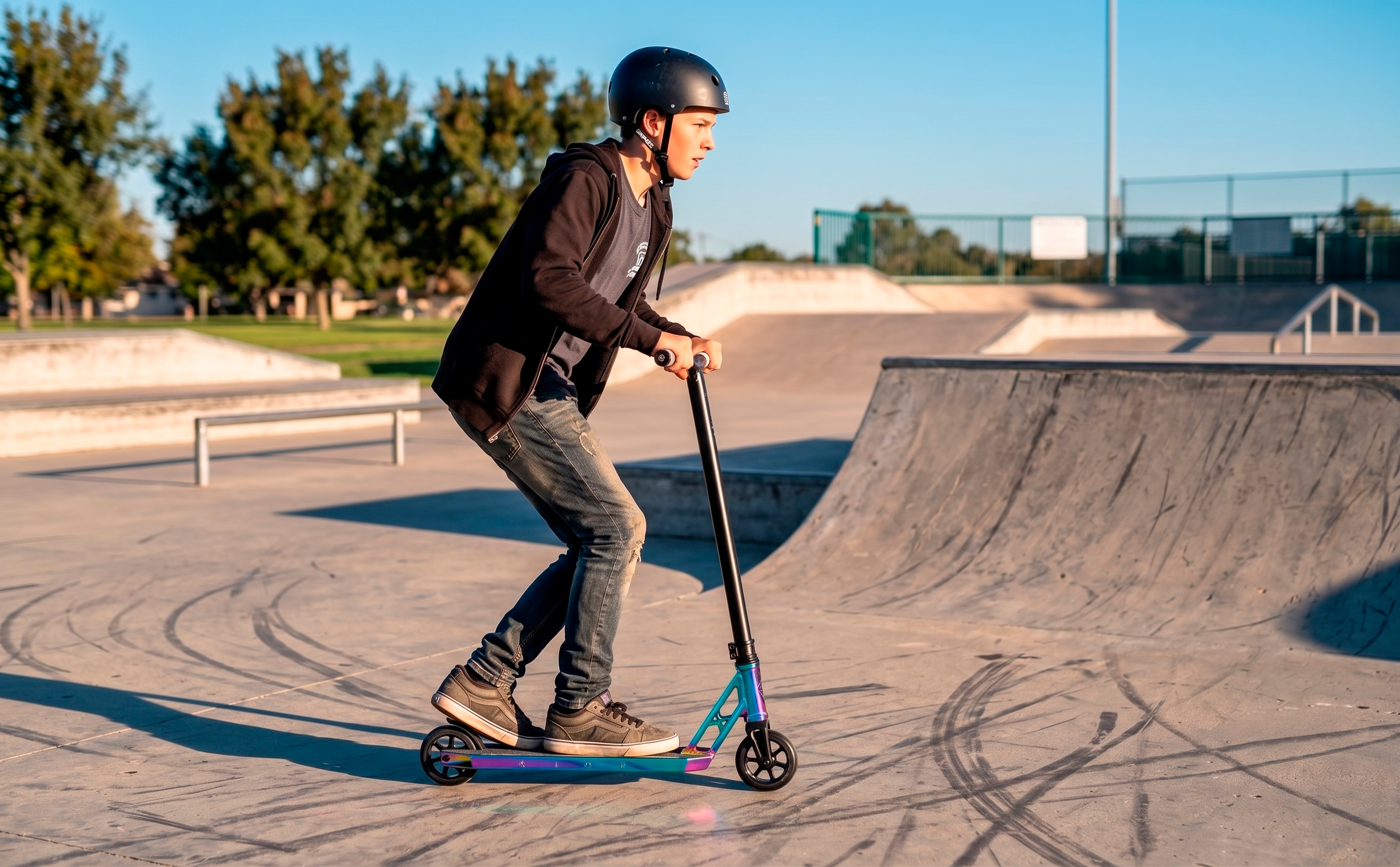 Самокат SKIP FOAM неохром